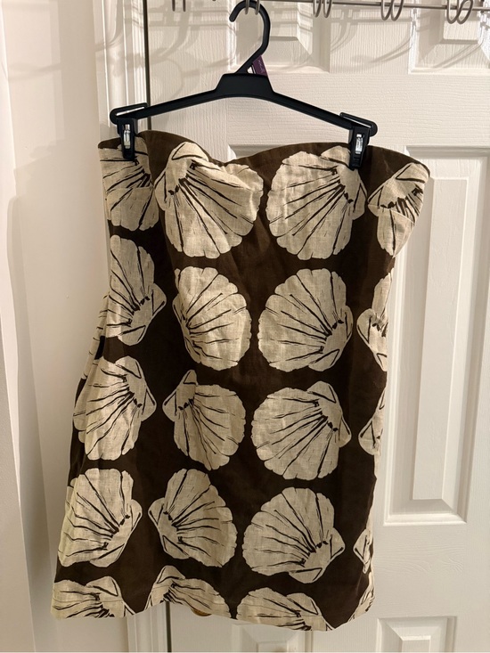 Abercrombie & Fitch Dresses & Skirts - Abercrombie A&F Strapless Mini Skort Dress in Brown and Cream Shell Print